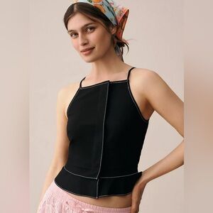 Anthropology Maeve Tailored Square-Neck Top